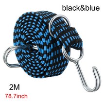 옷걸이줄 차량행거로프새로운 고정 밴드 Elastics 고무 자전거 밧줄 넥타이화물 로프 코드 후크 스트랩 수, 2M black blue, 07 2M black blue