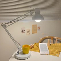 [메가] 제도 집게 책상 스탠드 LED램프, B-집게 받침대 12W노란빛(램프), 화이트