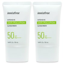 이니스프리 (2개) 인텐시브 안티 폴루션 선스크린, 50ml, 2개
