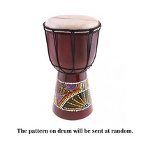 젬베 드럼 타악기 아프리카 손 콩가 봉고 핸드 가방 리듬 가죽 케이스 6in djembe 으로 조각 한 단단한 나무 염소 전통적인 악기, 없음