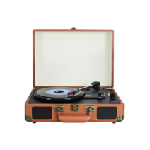 [한정이벤트]EKASN 레트로 블루투스 스테레오 휴대용 오디오 스피커 드라이브 LP 턴테이블 CD 플레이어 + [3년 AS 가능] CP-001, 브라운