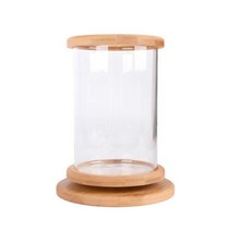 베타물고기 구피 해수어 금붕어키우기 1PCS 미니 유리 물고기 탱크 대나무 자료 장식 회전 그릇 생태 병 수, [01] as shown
