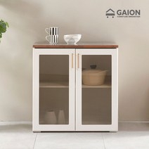 가이온 로아 800 유리도어 수납장, 화이트