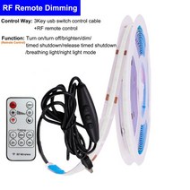 안드로이드올인원 무선안드로이드 올인원 네비 DC5V COB LED 스트립 빛 USB 전원 320LEDs/m RF 원격 조광기 조명 RA 90 화이트 블루 그린 레드 핑크 1m 2m, [01] 3Key USB Dimming, [08] 분홍색, [06] 5m SET