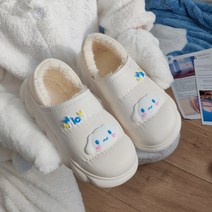 귀여운 시나모롤 산리오 키티 디자인 부드러운 층간소음 방지 슬리퍼 실내화 사무실 거실 실내 털 보온 겨울 여름 거실화 커스텀 기능성, C + 240~245
