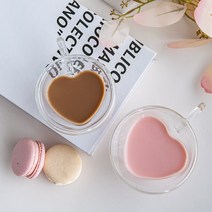 인블룸 하트 이중유리컵 150ml