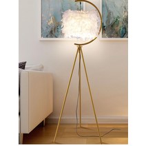 깃털조명 장스탠드 특대형 눈꽃 북유럽 감성 조명, 골드+5W 조명