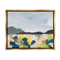 Stupell Industries 야생화 초원 풍경 페인팅 플로팅 프레임 벽 아트 Jan Weiss 디자인, 21 x 17, Gold Floater Framed
