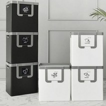 분리수거함 쓰레기통 리빙 휴지통 가정용분리함나눔이 플라스틱종이캔유리 사무실휴지통 업소용휴지통, 화이트앤그레이