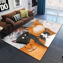 필라테스매트 홈트매트 요가매트 Cute cat carpet Yoga living room children's crawling mat doormat, 02 2_12 160cm by 230cm