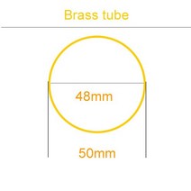 대구경 얇은 벽 H62 황동 호스 튜브 파이프 외경 42mm 45mm 48mm 50mm 두께 1mm 모세관, od50 아이디48, 495mm