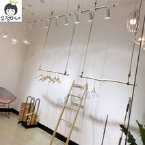 매장행거 이동식 옷걸이 매장 조립식 의류 디스플레이, 표준, 원목색광대1.2m5m마끈+나사보내기