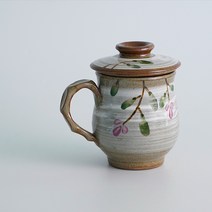 분청 1인 머그 다기(야생화) 뚜껑있는 머그컵