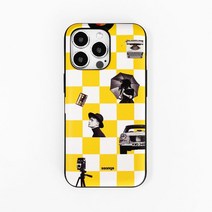 쏭스 체크보드 옐로우포토 카드 도어범퍼 케이스