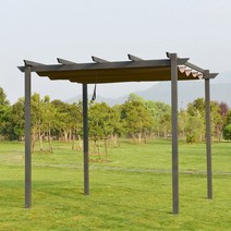 전원주택원두막 이동식 사각정자 옥상 조립식 파고라 프레임 캐노피, 베이지 3x3m