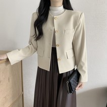 블링앤수 단아한 여성 기본핏 라운드넥 자켓 KZZ176