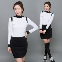 제이투제이 빅사이즈 여성골프웨어 어깨배색 골프 이너티셔츠 국내생산