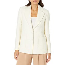 Club Monaco 여성용 톨 사이즈 트위드 텍스처 블레이저 Egret