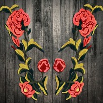 대형 와펜 자수마킹 왓펜 한 쌍의 수용성 꽃 의류 장식 diy 액세서리 패치 손 114