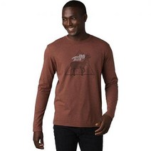 반려용품 prAna Journeyman 긴소매 티셔츠 클로브 헤더 와일드, one option, one option