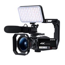 유튜버촬영장비 Blogger 라이브 촬영을 위한 비디오 카메라 4K 캠코더 Ordro AC7 10X 광학 줌 YouTube 블로깅 카메라 Filmadora, 03 Top Kit