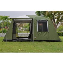 어닝천막 1홀 2 베드룸 초대형 8-12 인용 더블 레이어 야외 방수 Fimily 파티 텐트 전망대, 01 green