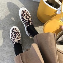 에이치플러스몰 스웨이드 레오파드 로우 블로퍼 단화 슬립온 캐주얼화