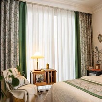 레트로커튼 빈티지커튼 디자인 봉집 커튼 Curtains for Living Dining Room Bedroom Luxurious Elegant American Retro Moder