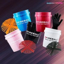 파이어볼 세차 버킷 18L 버켓 통 바스켓 그릿가드 박스 거름망 세트+장갑 계량컵, 화이트, 그릿가드 오렌지 (장갑+계량컵)
