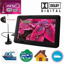 LEADSTAR 9 인치 휴대용 TV ATSC Tdt 디지털 Tv 아날로그 미니 자동차 보트 지원 USB TF PVR MP4 H.265 AC3, 단일옵션