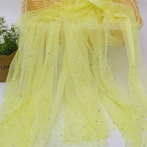 체크원단 체크천 레드체크원단 체크천원단 반짝이 도트 메쉬 얇은 명주 그물 원단 인형 웨딩 드레스 의류, 11 Yellow