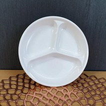 멜라민 원형 3절 나눔접시 소 반찬그릇 식기 3구접시, 상세페이지 참조
