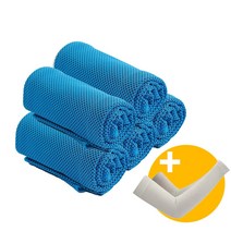 5개입 스포츠타올 쿨타올 등산 수건 땀 타월 팔토시2p 증정, 아쿠아블루 5개, 손목형 베이지