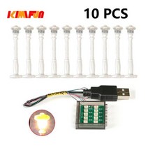 경광봉 주차용 08mm 핀 RGB LED 빌딩 블록 USB 램프 DIY 가로등 도시 전기 장식 1x1 벽돌 장난감 호환 모든 브랜드 10 피스, 10PCS1220220-WY