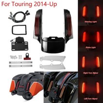 할리 투어링 글라이드 일렉트라로드 글라이드로드 킹 2009-2021 FLHTK flhr에 대한 오토바이 LED 라이트 리어 펜더 근막 세트, Fender Fascia 14-Up 3, Fender Fascia 14-Up 3