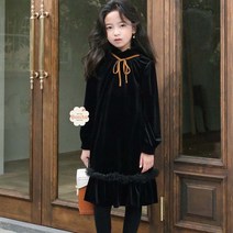 예쁜옷보니타 넥리본 벨벳원피스 크리스마스파티 드레스
