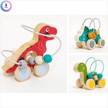 HACHO_ 키즈원목교구 롤러코스터완구 교구 끼우기놀이 원목완구 장난감 +vkx컂osoz, 선택★ h29 공룡 롤러코스터 3종, 선택★ 그린