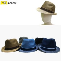 제이크로우 투톤 밀집 린넨 챙포인트 페도라 챙모자 JCCF 2TL1PC04, 그레이