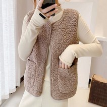 여성양털 후리스 퍼 조끼 뽀글이 베스트 수면 니트