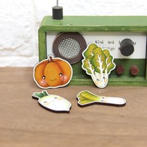 플레이우드 채소 (자석) 마그네틱 장식 캐릭터 소품 냉장고 인테리어 굿즈 현관 꾸미기, 채소 (자석) -B04-0030