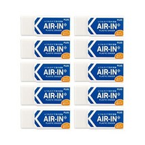 플러스 에어인 지우개 화이트 28g 10개 세트 일본 문구, 【새로운 사양】