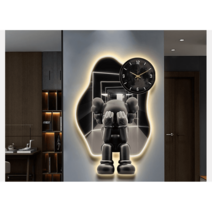 카우스 벽시계 모던 led 인테리어 벽시계 베어브릭, A타입 led