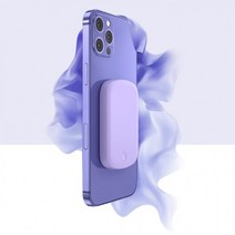 10000mAh 고속충전 접착형 일체형 도킹형 무선보조배터리 대용량, 도킹형 보조배터리 - 퍼플