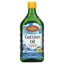 Carlson 칼슨 노르웨이산 야생 대구 유 레몬 맛 500ml(16.9fl oz) 142748, 499.79 ml
