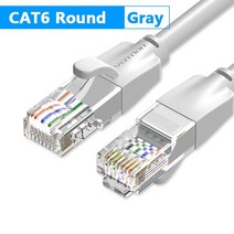 네트워크 모니터링 테스트기 Vention-Cat6 이더넷 케이블 RJ45 Cat6 랜 UTP RJ 45 네트워크 패치 노트북 라우터 코드, 04 1.5m, 07 New Round Cord-Gray