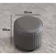 원형 풋스툴 쇼파발받침 보조 간이 의자 화장대 스툴, 그레이 스몰