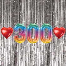 300일 이벤트 포토존 세트 아기 기념일 커플 축하 기념 숫자 풍선 하트, 18.커튼-(실버)-300(소)-칵테일