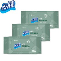 41801 유한킴벌리 스카트 에코 종이물티슈 70매 3개입