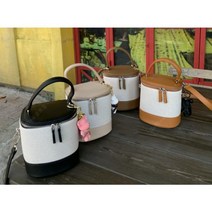 셀버 골프 토트백 원형 파우치백 간식가방 라운딩 데일리가방 여성 선물, 브라운