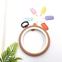 엔조이스티치/ 고무수틀 플라스틱 원형수틀 -우드무늬 / 프랑스자수/ 십자수/ 액자용 수틀, 7cm